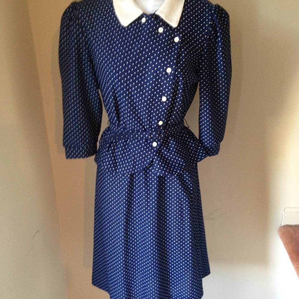 Blue with white dots outfit
